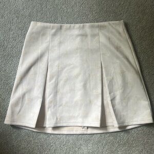 Cream Suede felling Skirt with Butterfly detail